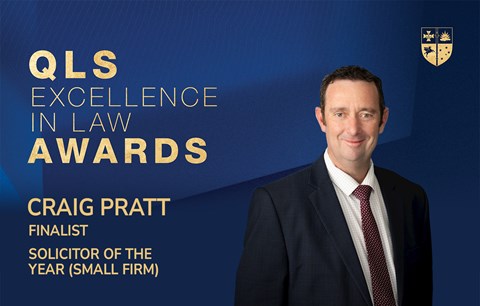 Craig Pratt nominated as a finalist for Queensland Law Society Solicitor of the Year (Small Firm)